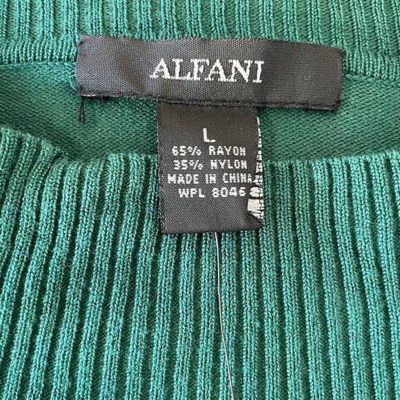 NWT Alfani Green Mock Neck Sweater Size L - Picture 7 of 9